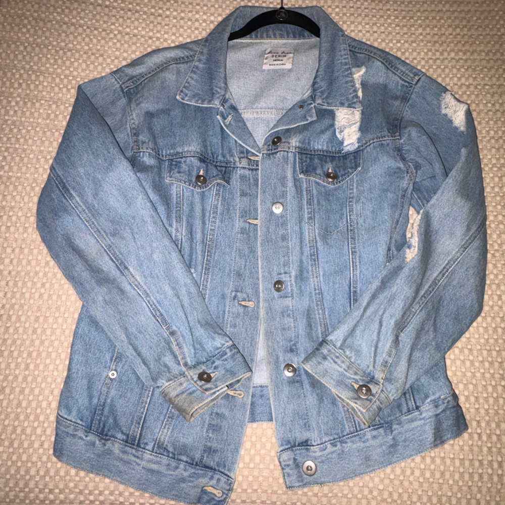 Oversized Distressed Denim Jacket